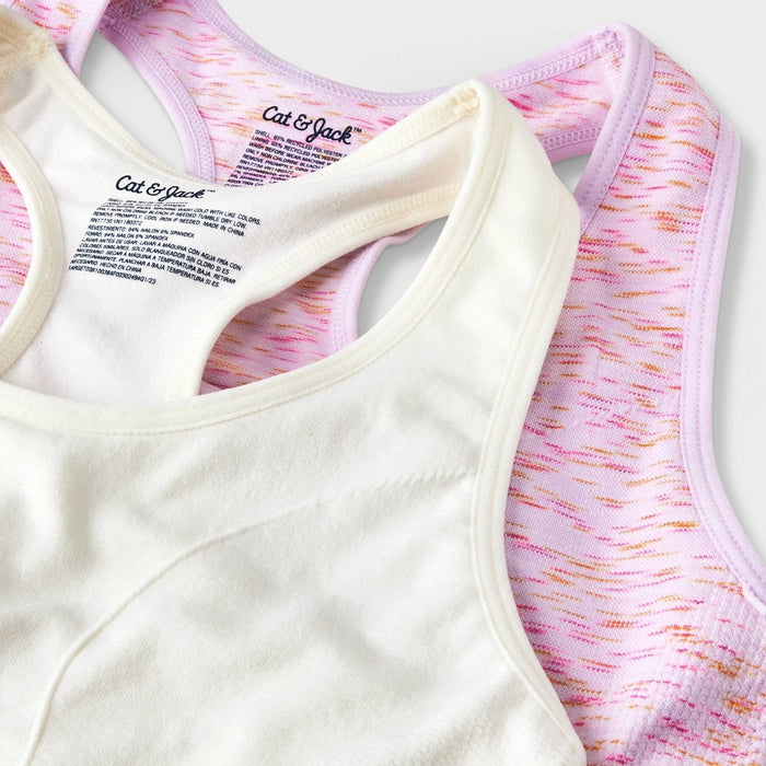Girls' 2pk Space Dye Sports Bra - Cat & Jack Purple XL