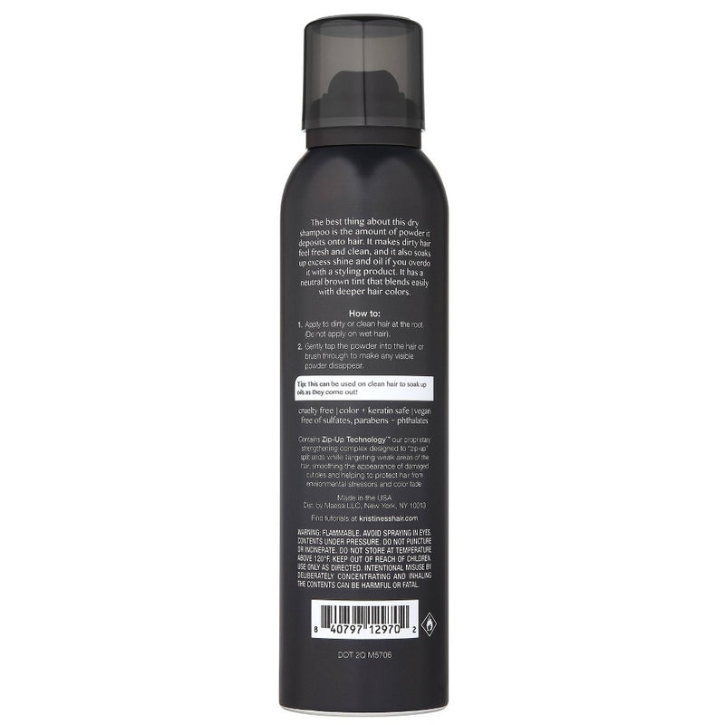 Kristin Ess Style Reviving Brunette Dry Shampoo for Dark + Brown Hair with Vitamin C, Vegan - 4 oz