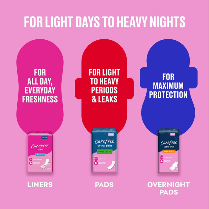 Carefree Ultra Thin Overnight Pads with Wings - 28ct