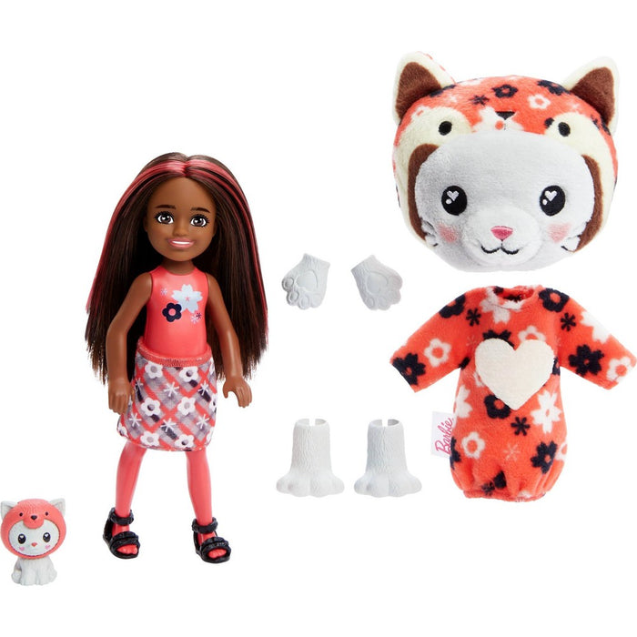 Barbie Cutie Reveal Kitten as Red Panda Costume-Themed Series Chelsea Small Doll & Accessories