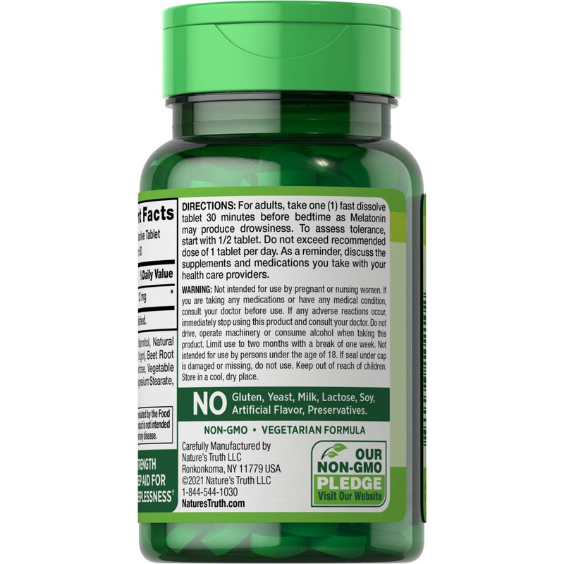 Nature's Truth Melatonin Fast Dissolve Tablets - Berry - 60ct