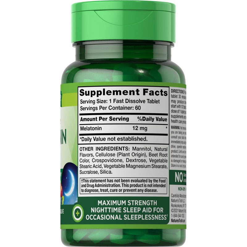 Nature's Truth Melatonin Fast Dissolve Tablets - Berry - 60ct