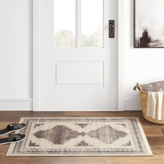 2'6"x3'10" Washable Cromwell Printed Persian Style Rug Tan - Threshold