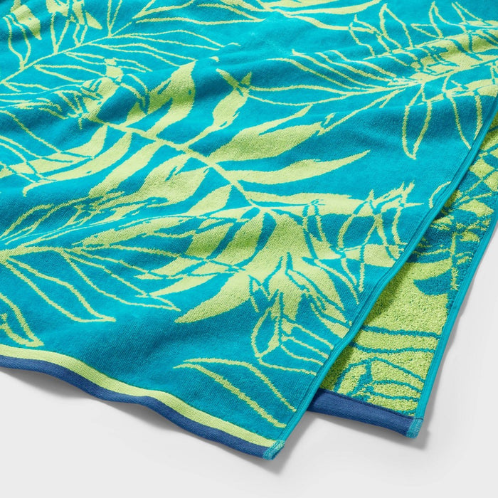 XL Jacquard Palm Leaf Beach Towel - Sun Squad