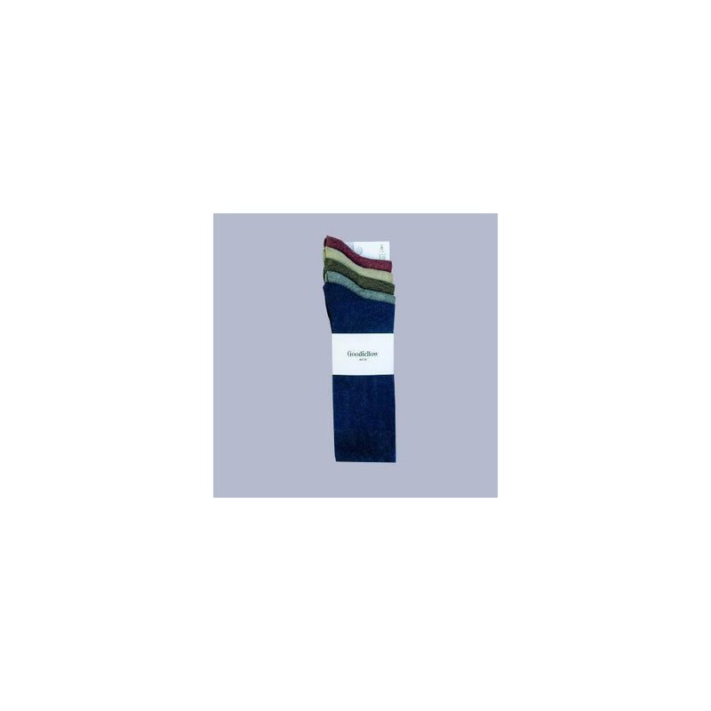 Men's Flat Knit Dress Socks 5pk - Goodfellow & Co Navy/Maroon/Gray 7-12