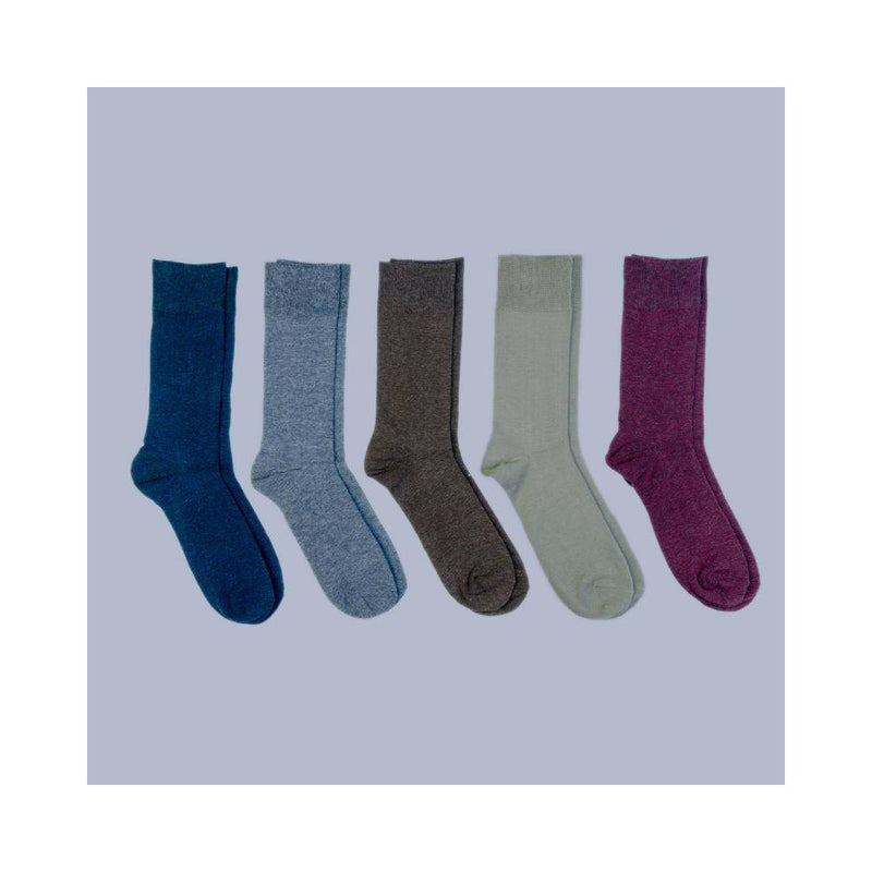 Men's Flat Knit Dress Socks 5pk - Goodfellow & Co Navy/Maroon/Gray 7-12