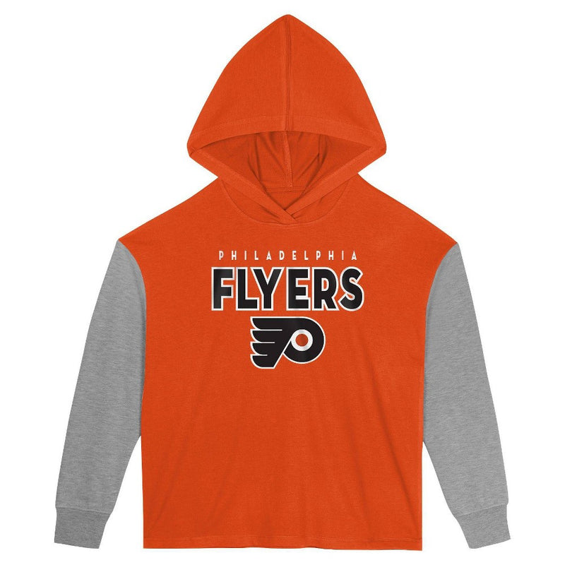 NHL Philadelphia Flyers Girls' Long Sleeve Poly Fleece Hooded Sweatshirt - XL