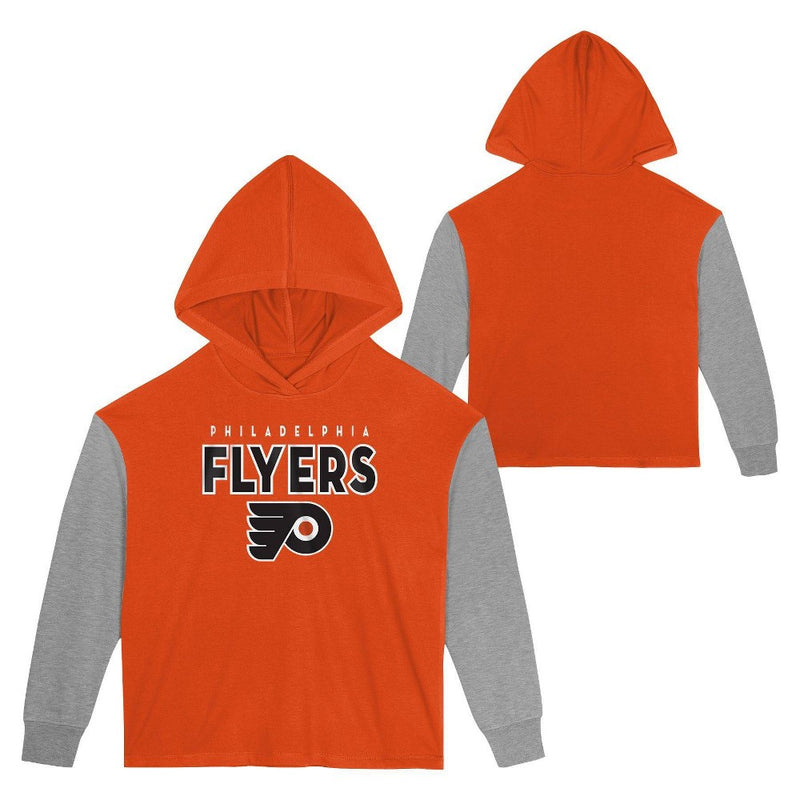 NHL Philadelphia Flyers Girls' Long Sleeve Poly Fleece Hooded Sweatshirt - XL