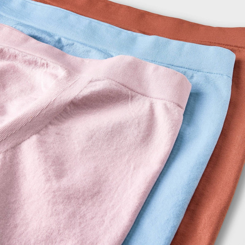 Kids' 3pk Seamless Boxer Shorts - art class Blue/Pink/Blush Pink L