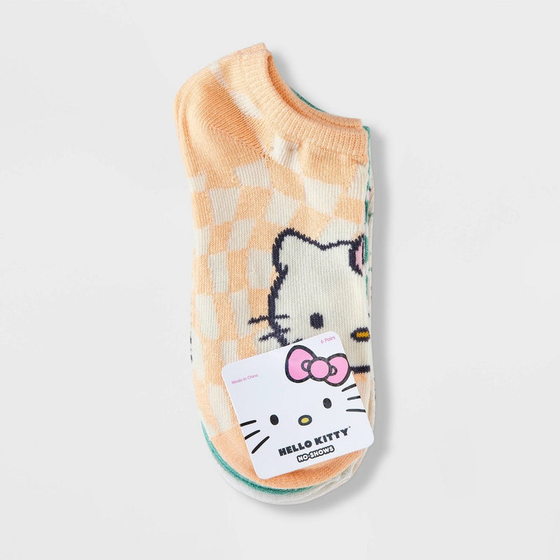 Girls' Hello Kitty 6pk No Show Socks - M/L