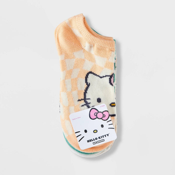 Girls' Hello Kitty 6pk No Show Socks - M/L