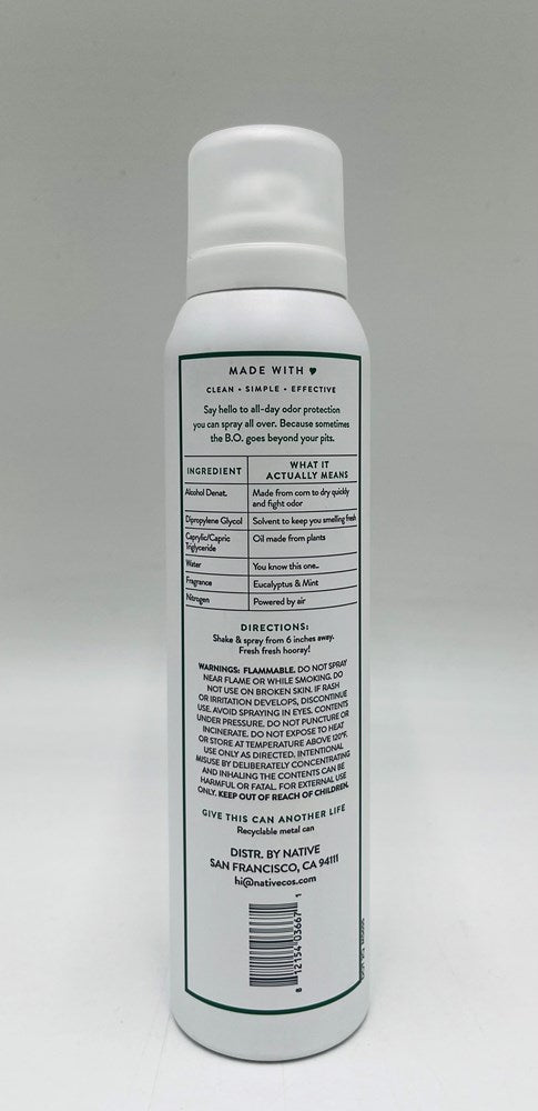 Native Deodorant & Body Spray - Eucalyptus & Mint - Aluminum Free - 3.5 oz