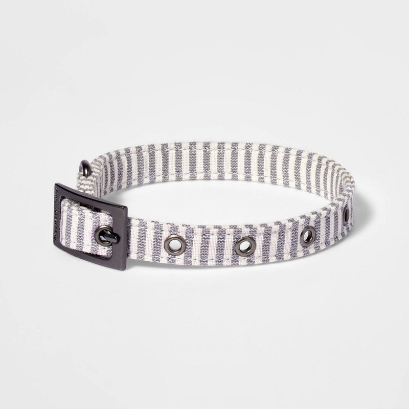 Striped Fashion Dog Collar with Pin Buckle - S - Boots & Barkley