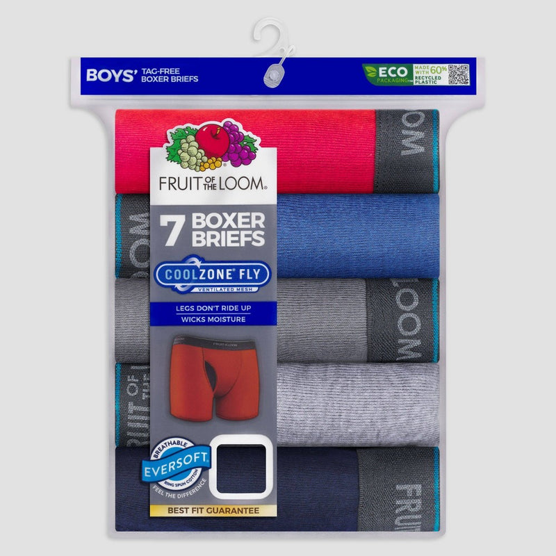 Fruit Of The Loom Boys' Bonus Pack 7 Boxer Briefs - Colors May Vary L