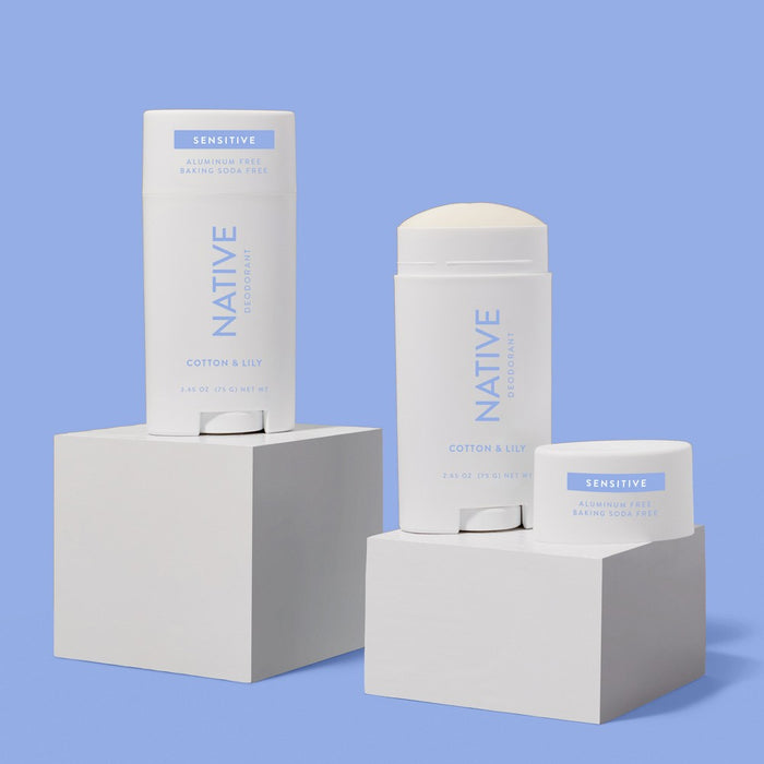Native Sensitive Deodorant - Cotton & Lily - No Baking Soda - 2.65 oz
