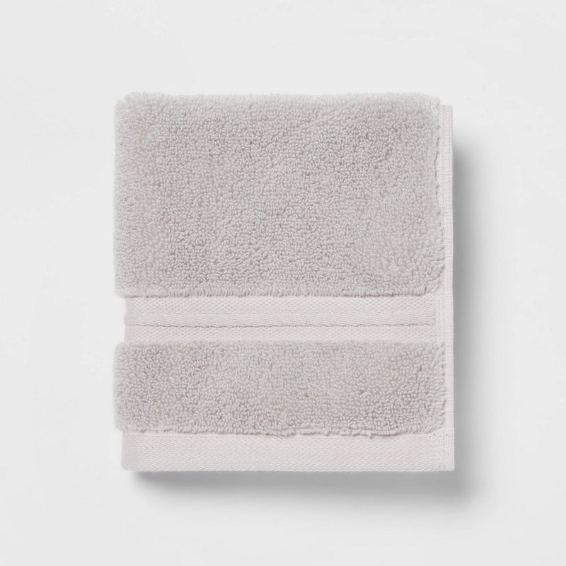 Spa Plush Washcloth Light Gray - Threshold