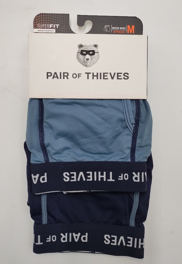 Pair of Thieves Men's 2pk Super Fit Boxer Briefs - Blue M