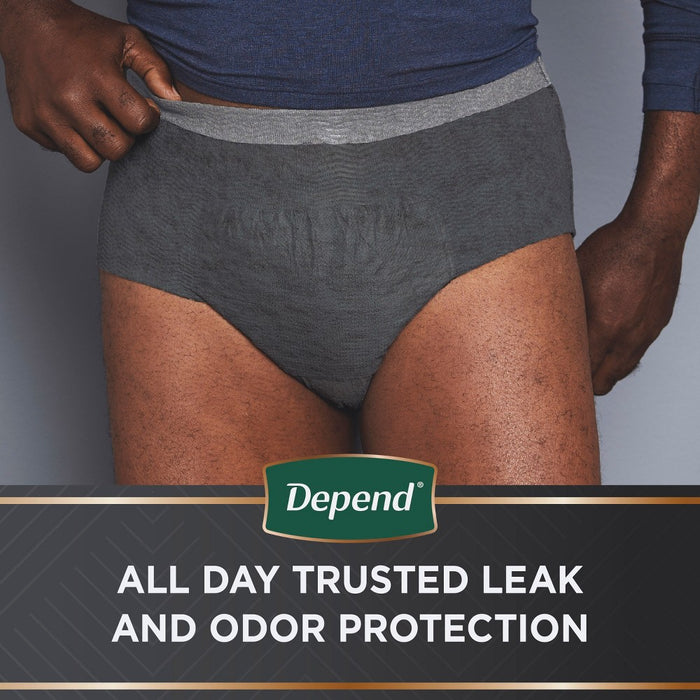 Depend Real Fit Incontinence Underwear for Men - Maximum Absorbency - S/M - Black & Gray - 14ct