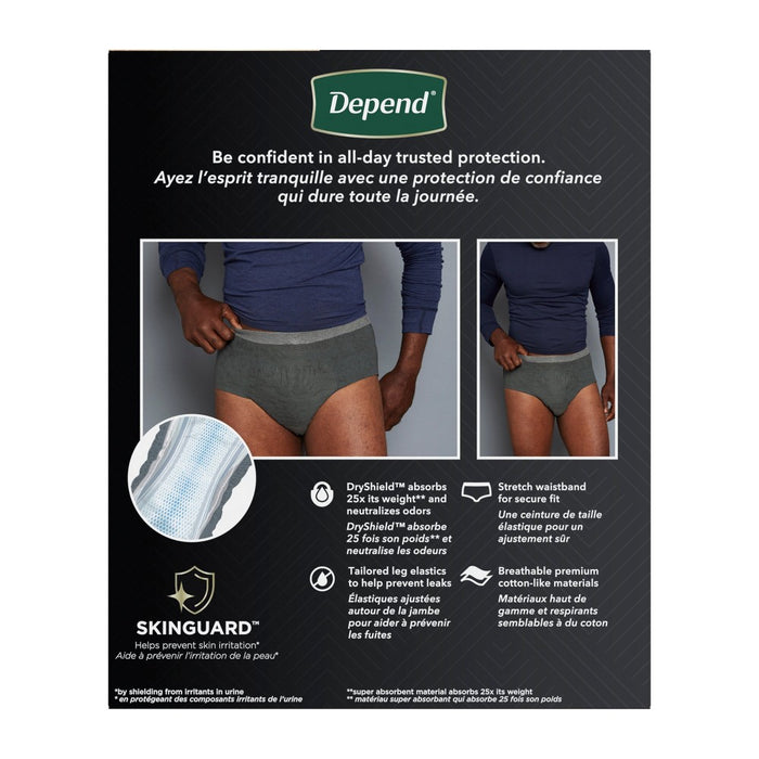 Depend Real Fit Incontinence Underwear for Men - Maximum Absorbency - S/M - Black & Gray - 14ct