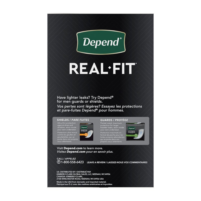 Depend Real Fit Incontinence Underwear for Men - Maximum Absorbency - S/M - Black & Gray - 14ct