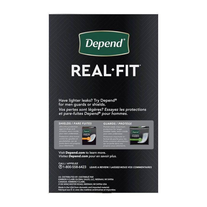 Depend Real Fit Incontinence Underwear for Men - Maximum Absorbency - S/M - Black & Gray - 14ct