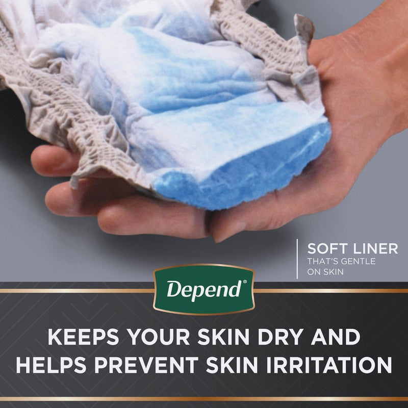 Depend Real Fit Incontinence Underwear for Men - Maximum Absorbency - S/M - Black & Gray - 14ct