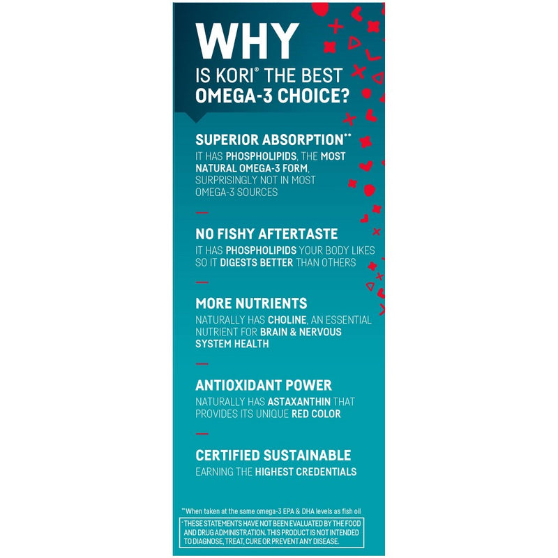 Kori Krill Oil Superior Omega-3 1200mg Standard Softgels - 30ct