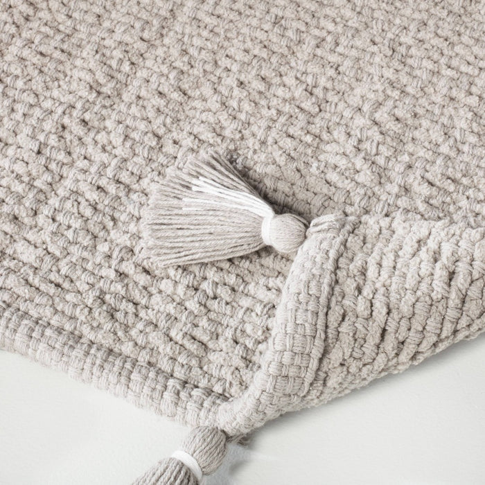 20" x 32" Solid Tassels Bath Rug Gray - Hearth & Hand with Magnolia