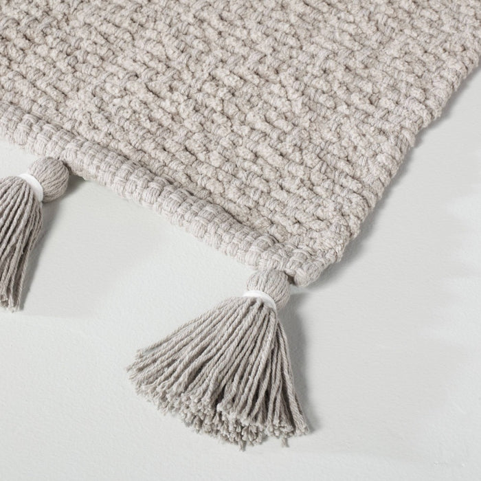 20" x 32" Solid Tassels Bath Rug Gray - Hearth & Hand with Magnolia