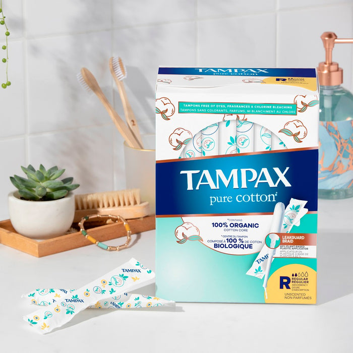 Tampax Pure Cotton Tampons - Regular/Super - 22ct