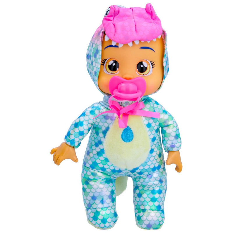 Cry Babies Tiny Cuddles Dinos Mia with T-Rex Dinosaur Themed Metallic Pajamas 9" Baby Doll