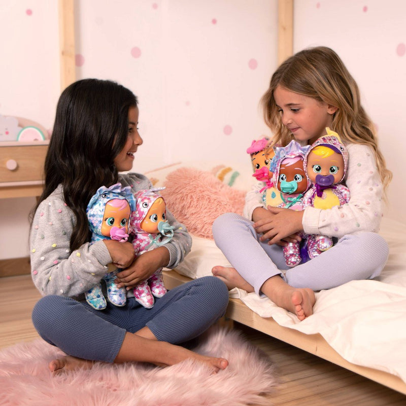 Cry Babies Tiny Cuddles Dinos Mia with T-Rex Dinosaur Themed Metallic Pajamas 9" Baby Doll