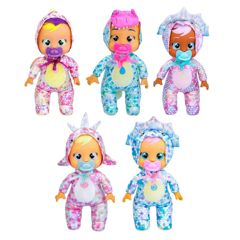 Cry Babies Tiny Cuddles Dinos Mia with T-Rex Dinosaur Themed Metallic Pajamas 9" Baby Doll