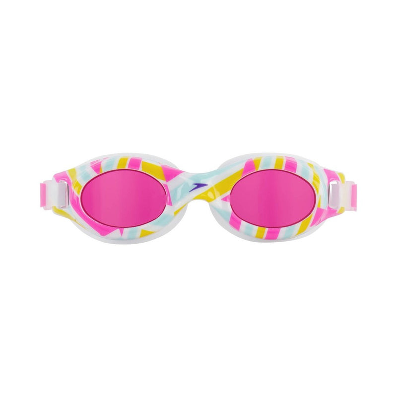 Speedo Junior Glide Print Swim Goggles - White/Punch