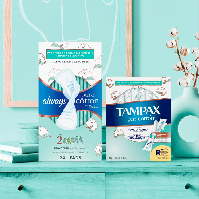 Tampax Pure Cotton Tampons - Regular - 24ct