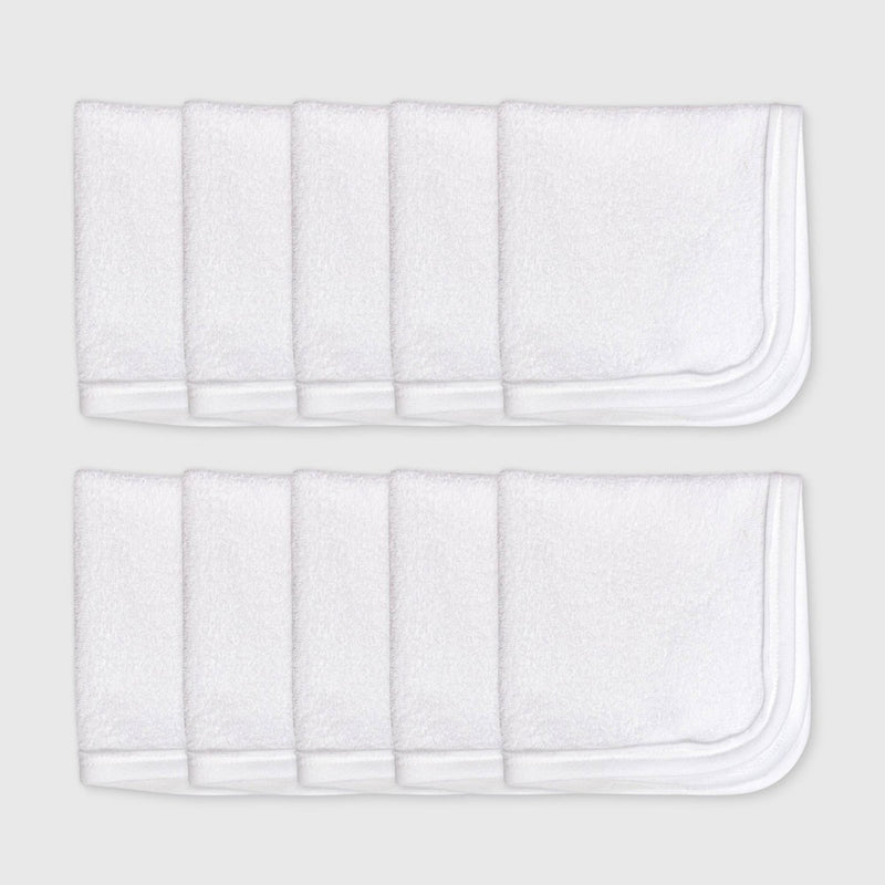 Honest Baby 10pk Organic Cotton Washcloth - White
