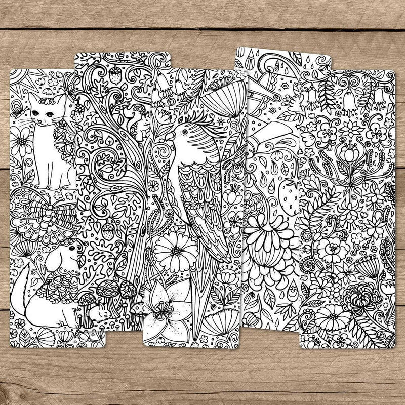 Coloring Bookmark - Set of 5