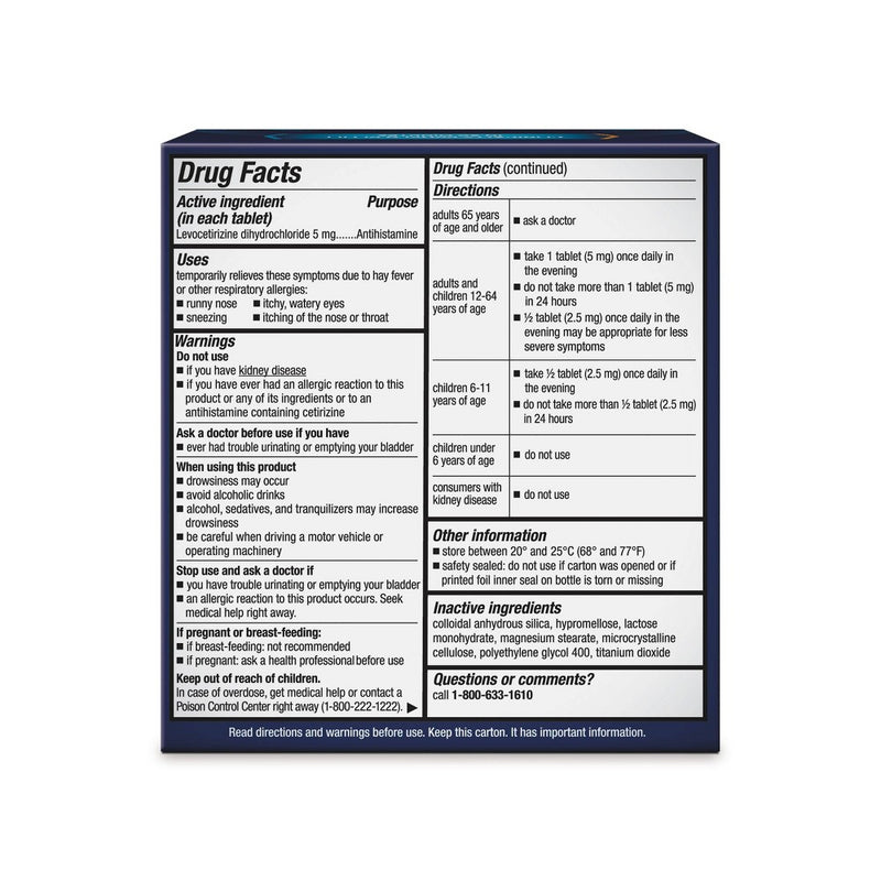 Xyzal Allergy Relief Tablets - Levocetirizine Dihydrochloride - 55ct