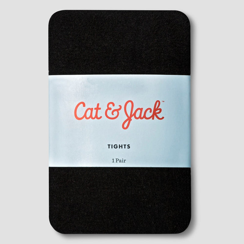 Toddler Girls' Solid Tights - Cat & Jack Black 4T-5T