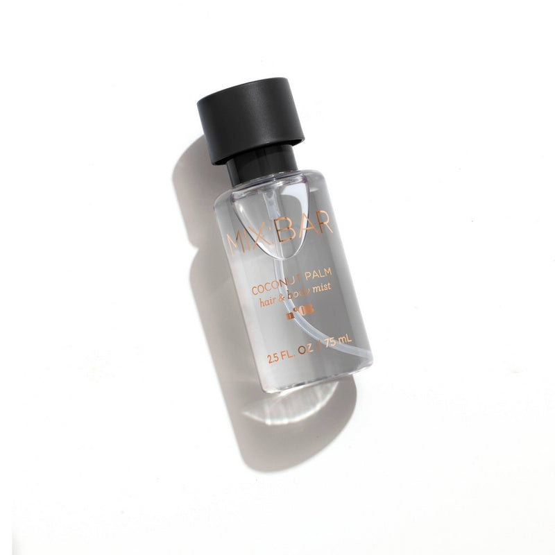 MIX:BAR Coconut Palm Mini Hair & Body Mist - Travel Size Body Spray & Hair Perfume, 2.5 fl oz