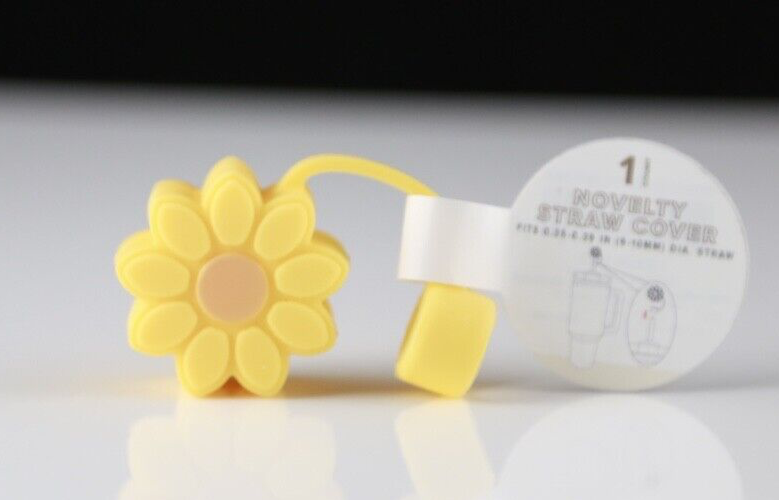 Silicone Straw Cover Charm Yellow Flower - Bullseye's Playground