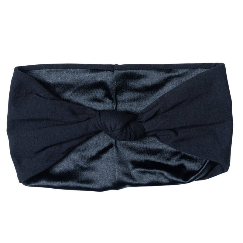 You Go Natural Satin Lined Knotted Headband - Black