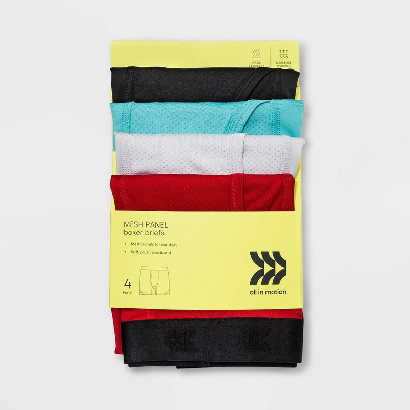 Boys' 4pk Mesh Boxer Briefs - All In Motion XL