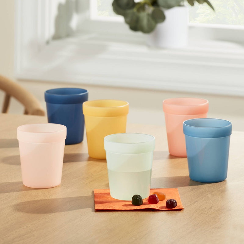 8oz 6pk Plastic Solid Kids' Tumblers - Pillowfort