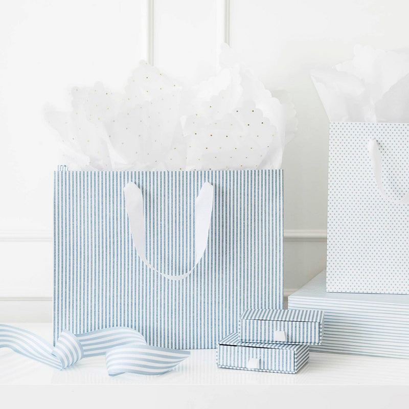 Chambray Ticking Striped Medium Gift Bag - Sugar Paper + Target