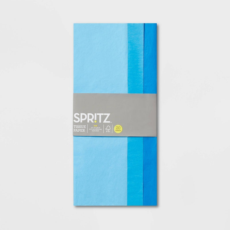 20ct Banded Tissue Paper Blue - Spritz