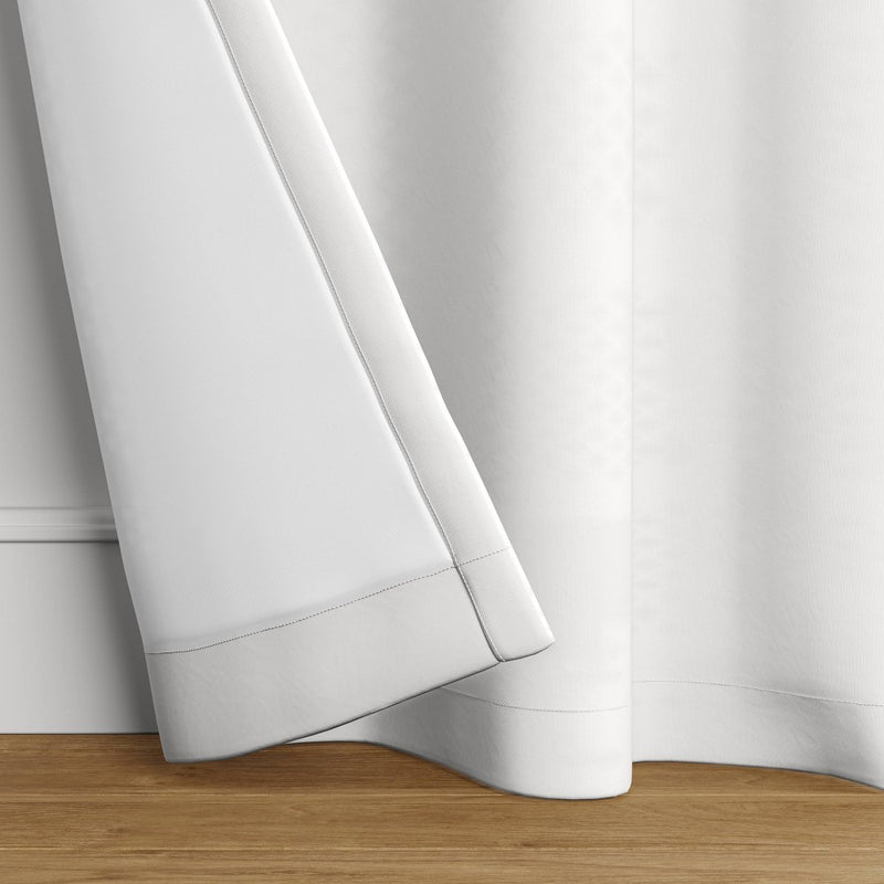 42"x84" Room Darkening Heathered Window Curtain Panel White - Room Essentials