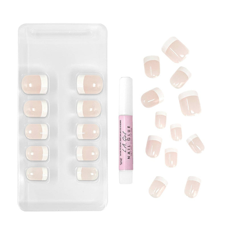L.A. Girl Artificial Nail Tips- Oh So Shiny - Classy French Tip - 25ct