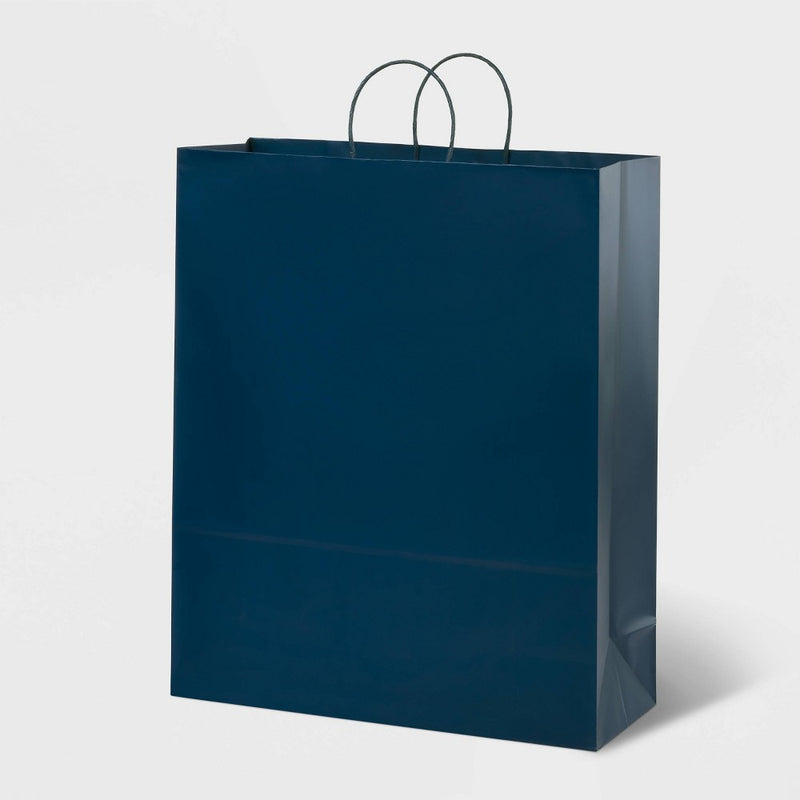 XLarge GiftNavy - Spritz: Father's Day Jumbo Size, Blue Solid Paper, All Occasion Gift Bags