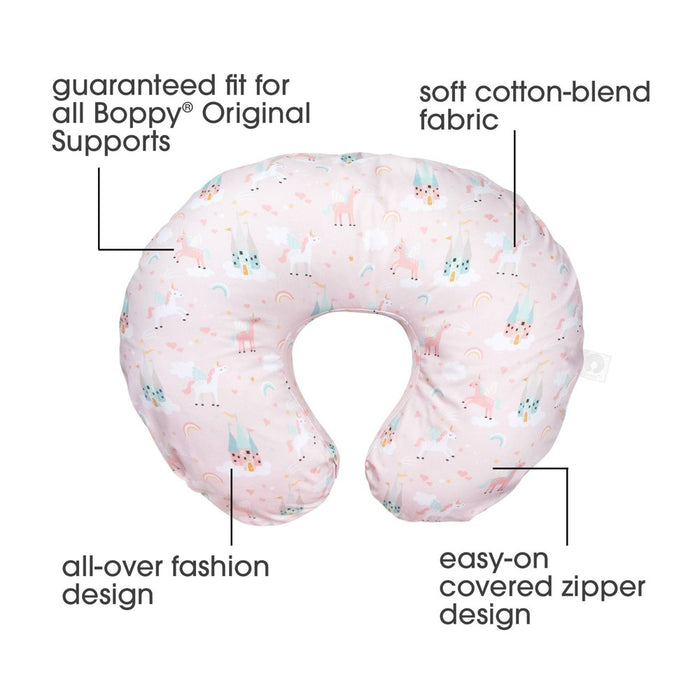 Boppy Original Support Nursing Pillow Cover - Unicorns and Castles